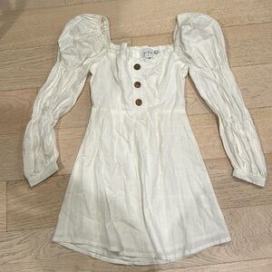 White cream princess Polly long puff sleeve dress XS 0